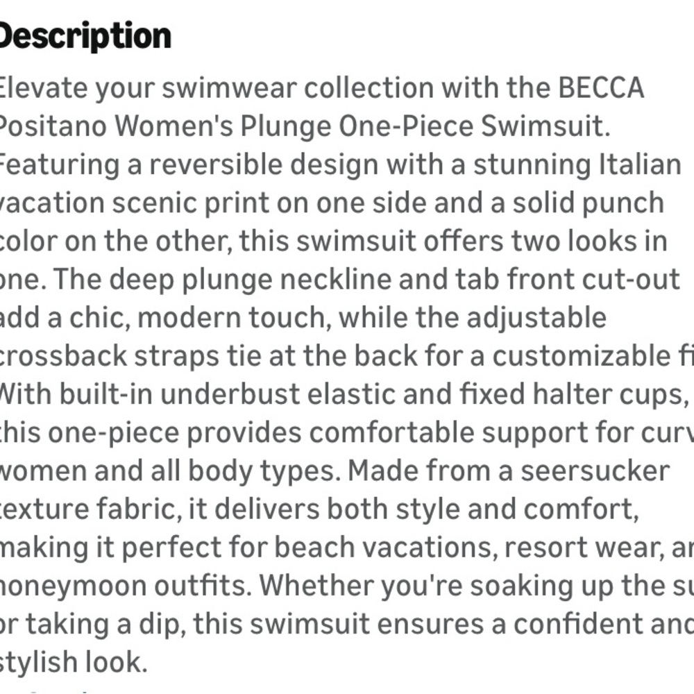 BECCA Italian Scenic Keyhole One-Piece Reversible Swimsuit. - Picture 5 of 5